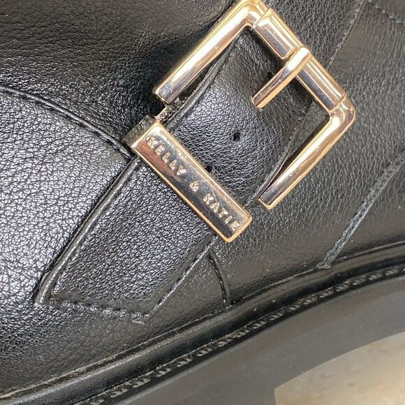 Kelly & Katie Vegan Leather Chunky Motorcycle Buckle Boots - Picture 11 of 16